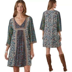 Sundance Sweet Whispers Mini Dress Floral Mixed Prints Flowy Blue  Womens S